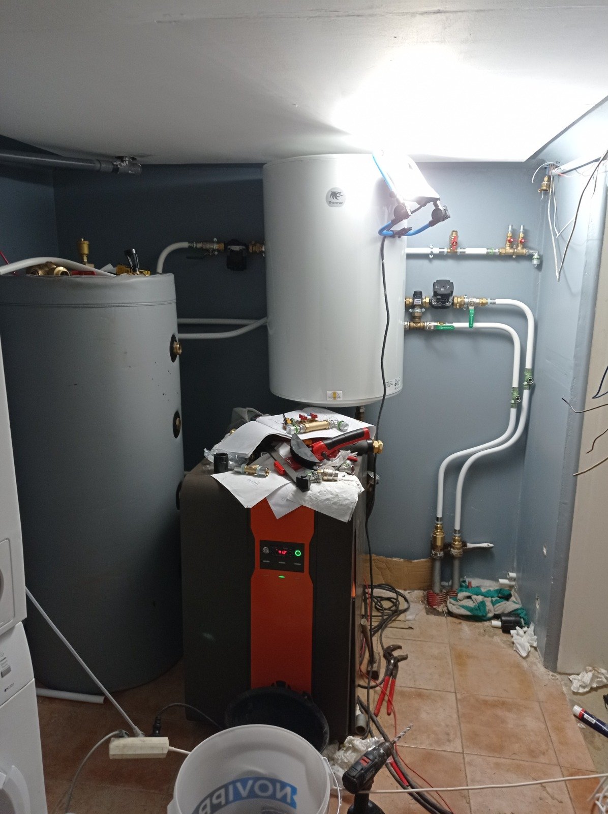 Chaufferie géothermique complète